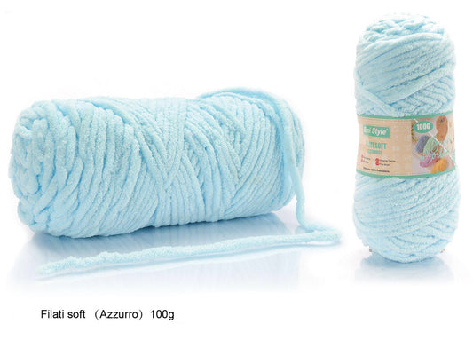 Filo uncinetto  AZZURRO 100G/55m