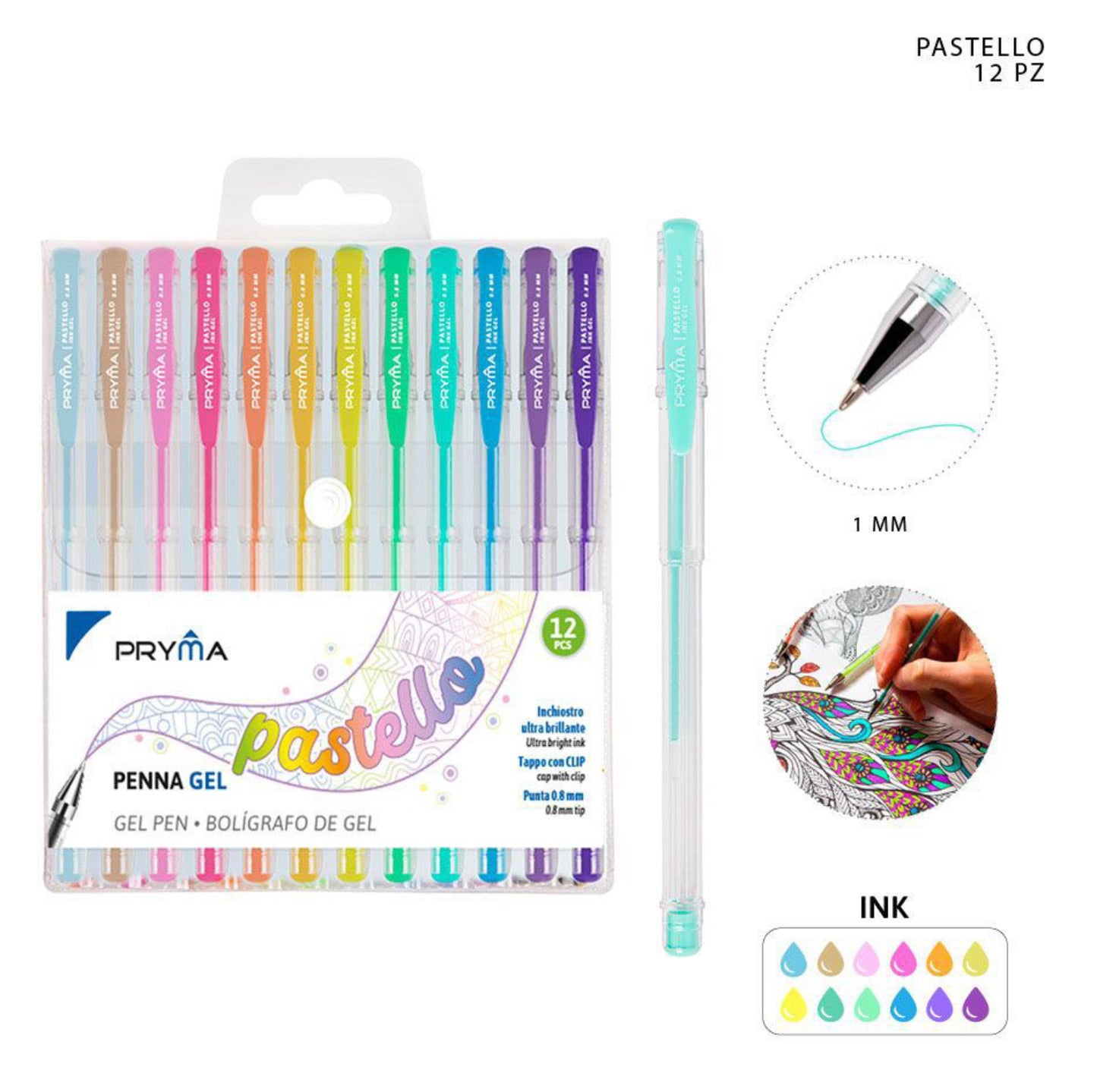 PRYMA penna gel pastello set