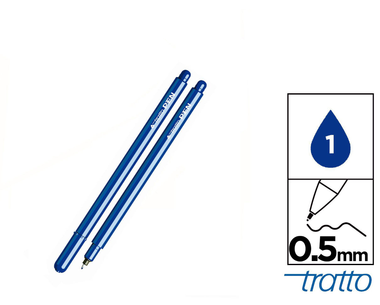 Tratto pen metal look blu 0,5mm 1