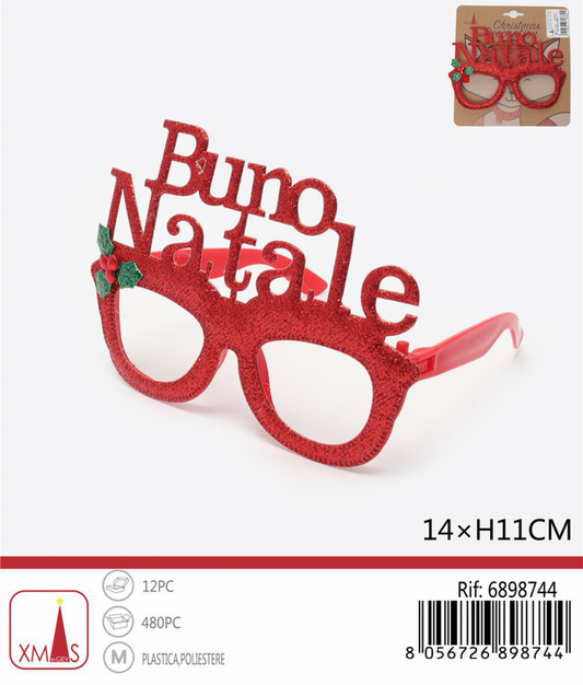 NATALIZIA occhiali  di natale 14x11cm