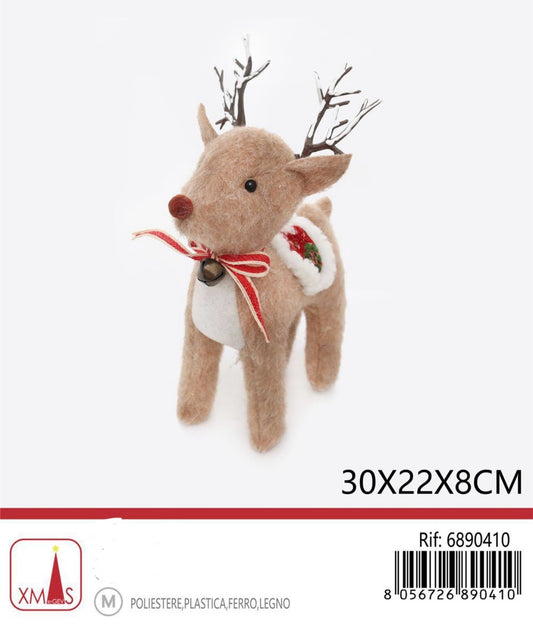 NATALIZIA renna campanello 30x22x8cm