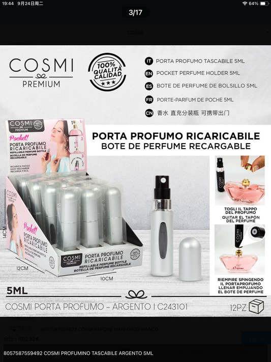 COSMI porta profumo ricaricabile 5ml