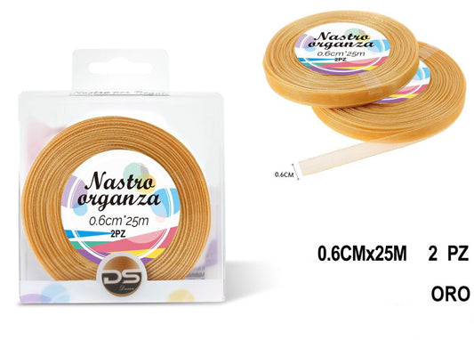 Nastro organza 0.6 cm ORO