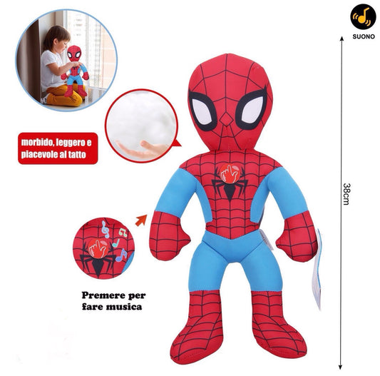 PELUCHE uomo ragno con suono 38cm