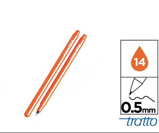 Tratto pen metal look arancione fluo 0,5mm 14