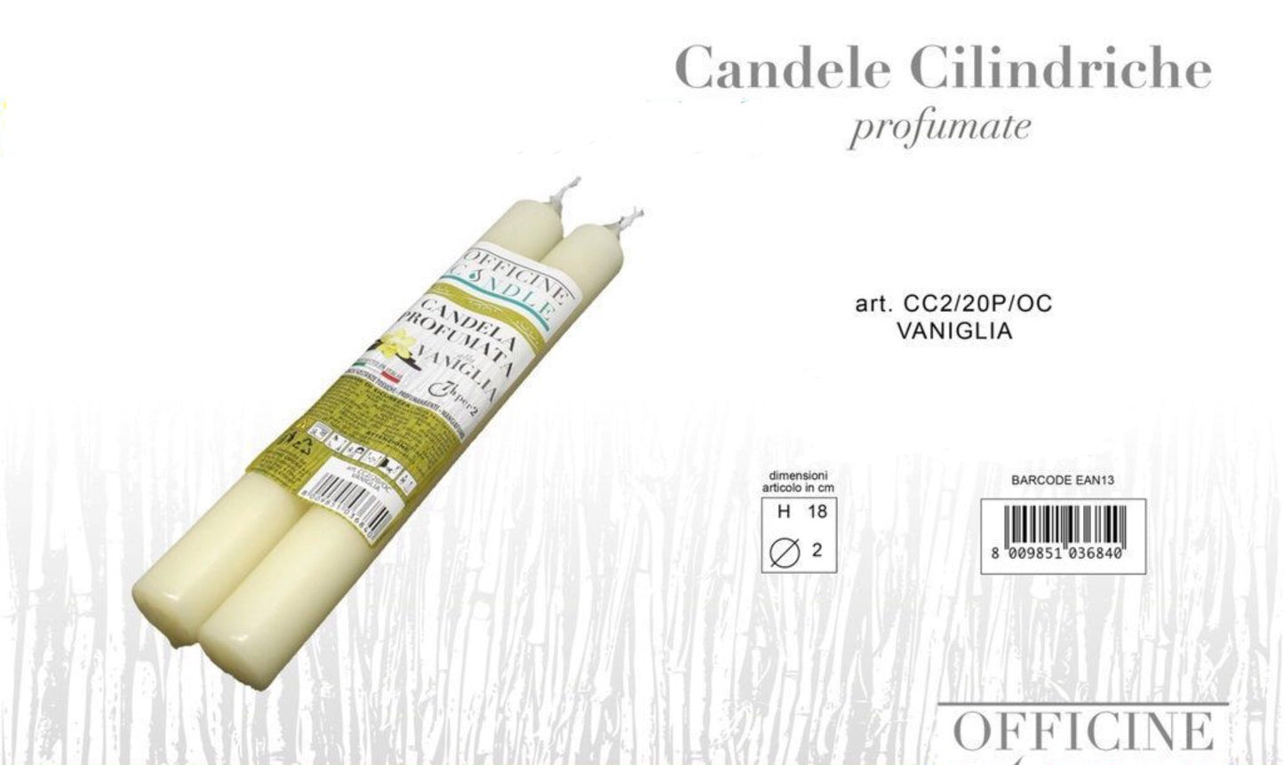 CANDELE CILINDRICHE vaniglia 2pz