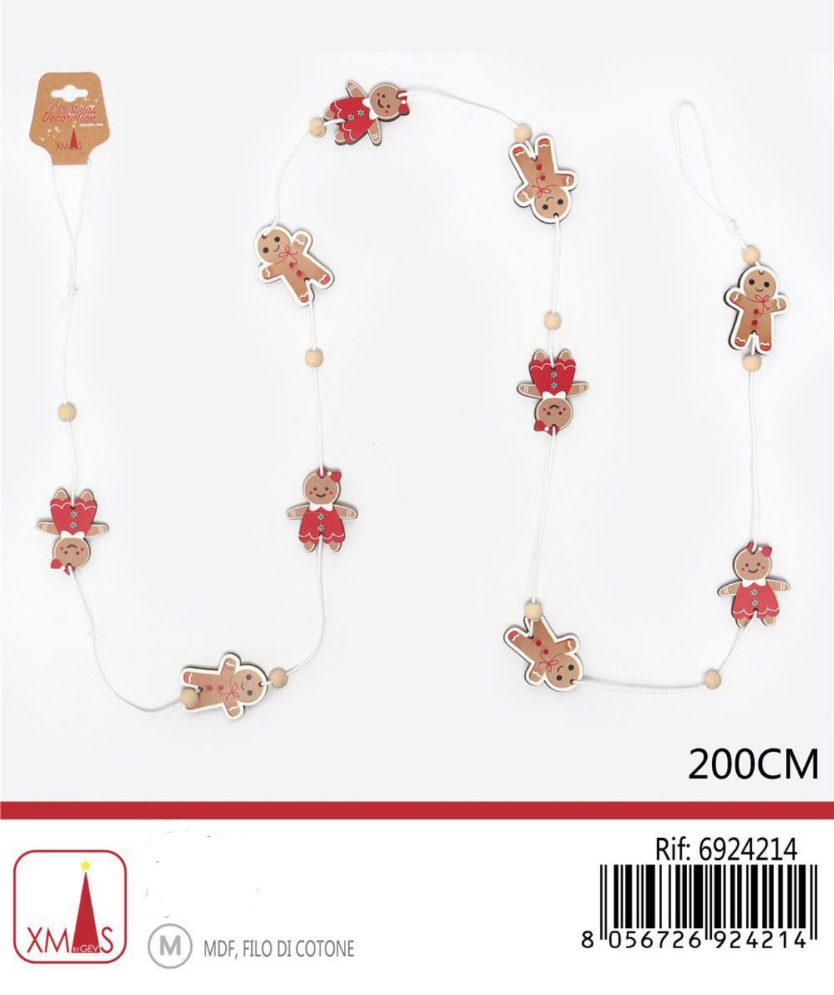 NATALIZIA ghirlanda omini pan di zenzero 200cm