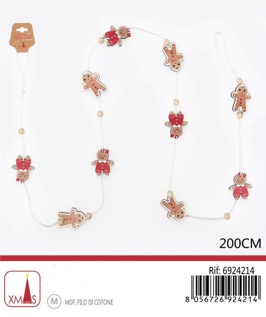 NATALIZIA ghirlanda omini pan di zenzero 200cm