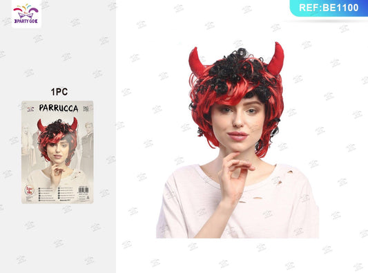 HALLOWEEN parrucca rossa Ricci corti 110g