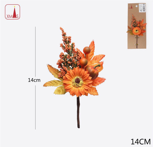 Halloween decorativo ramo bacche fiori 14cm