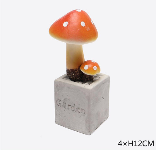 Halloween decorativo vesetto funghi arancione 4x12cm