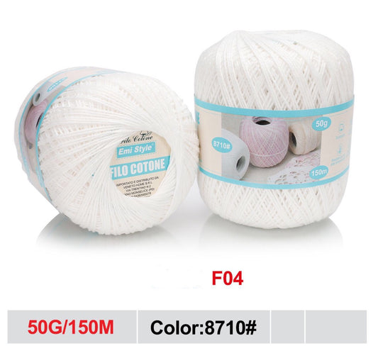 Filo cotone BIANCO 50g/150m