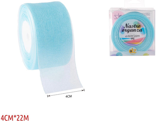 Nastro organza 4 cm AZZURRO