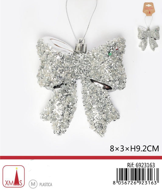 NATALIZIA pendente fiocco argento 8x3x9,2cm