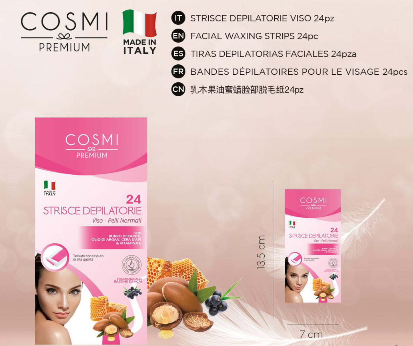 COSMI strisce depilatorie viso 24pz