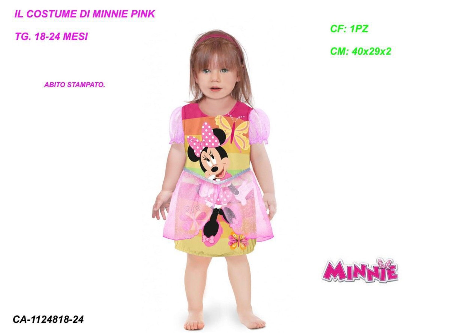 COSTUME carnevale baby minnie pink 18-24mesi