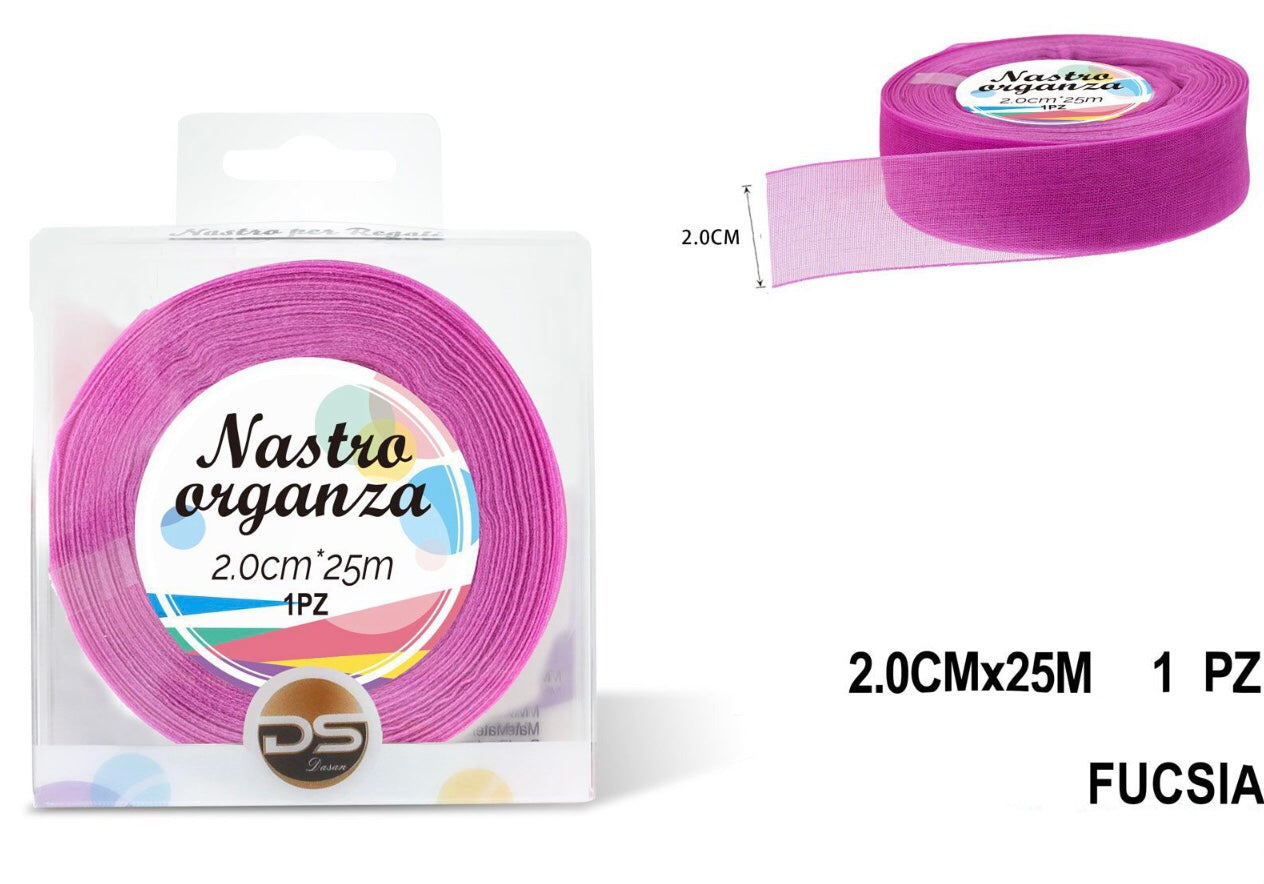 Nastro organza 2 cm FUCSIA