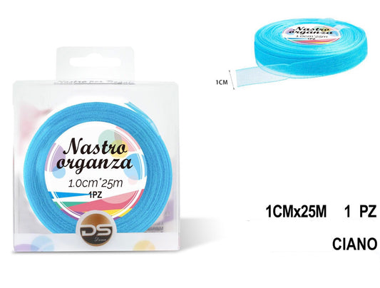 Nastro organza 1 cm CIANO