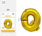 Palloncino mylar oro 40cm lettera Q