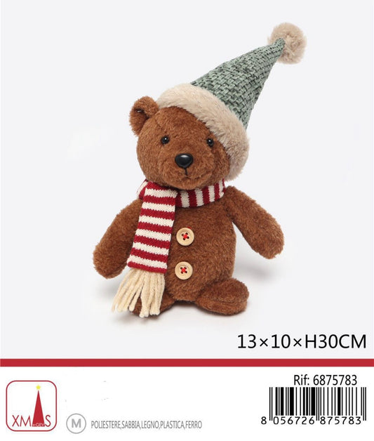 NATALIZIA orso bottoni 13x10x30cm