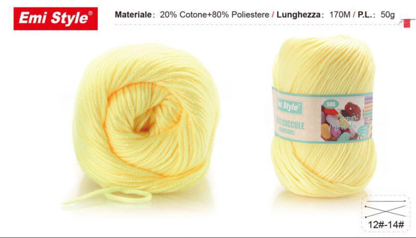 Filati coccole GIALLO CHIARO 50g