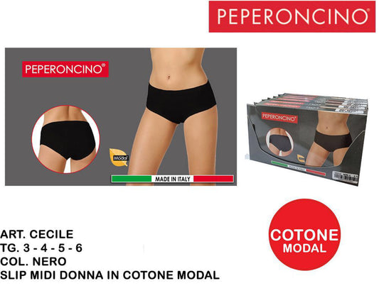 PEPERONCINO slip midi donna in cotone art.cecile