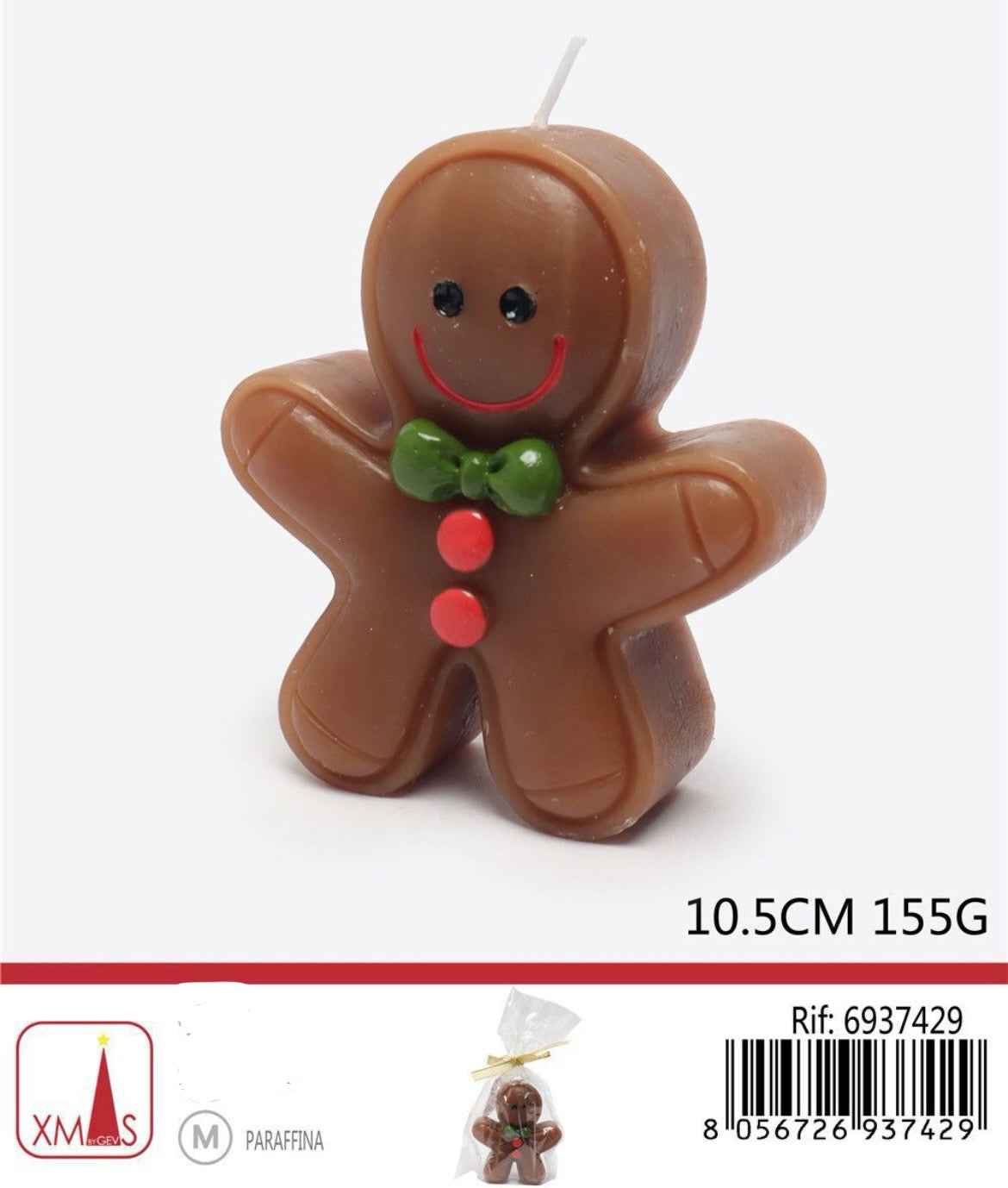 NATALIZIA candela omino pan di zenzero 10.5cm 155g