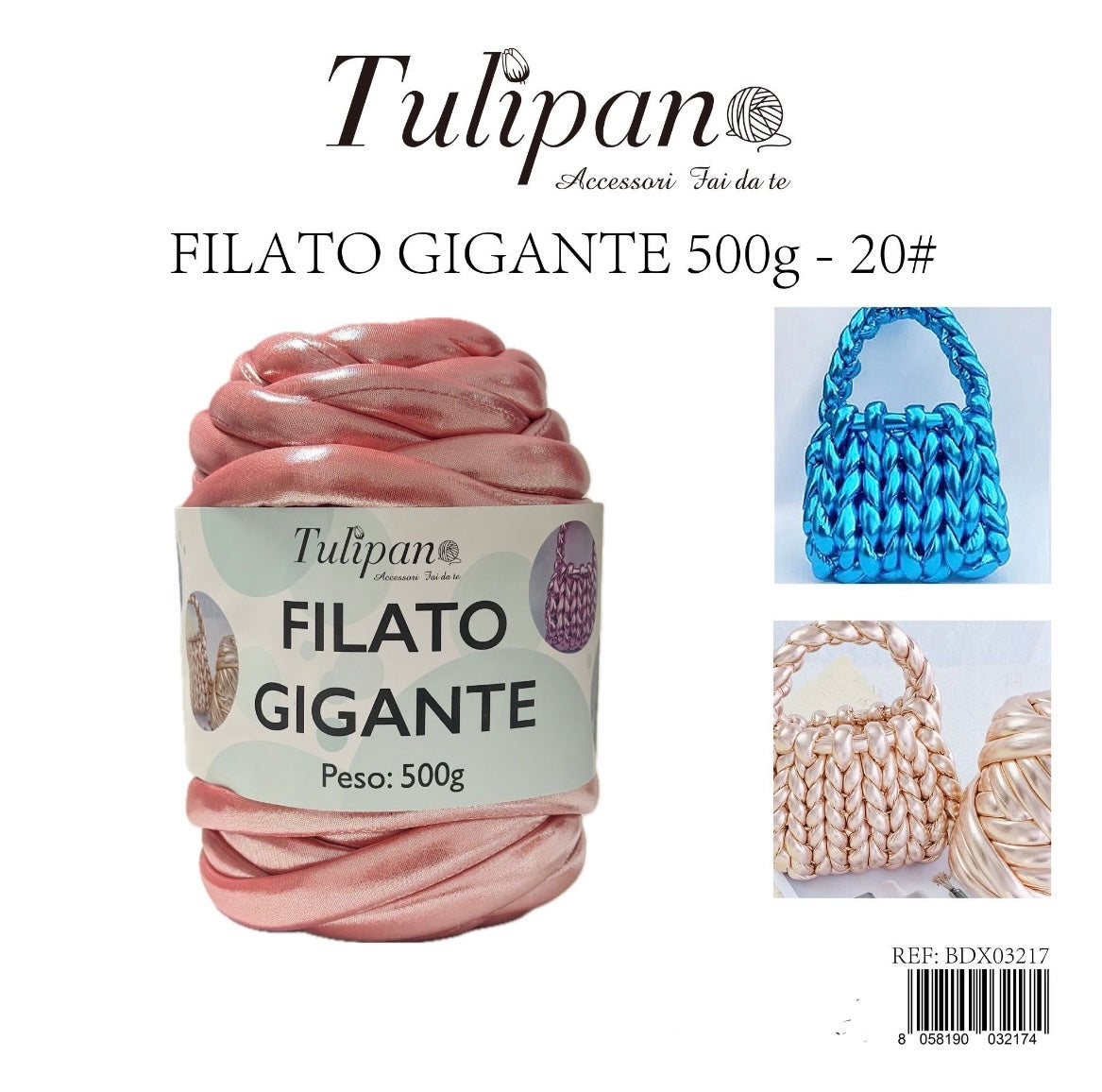 FILATO gigante 500g 20# metallizzato