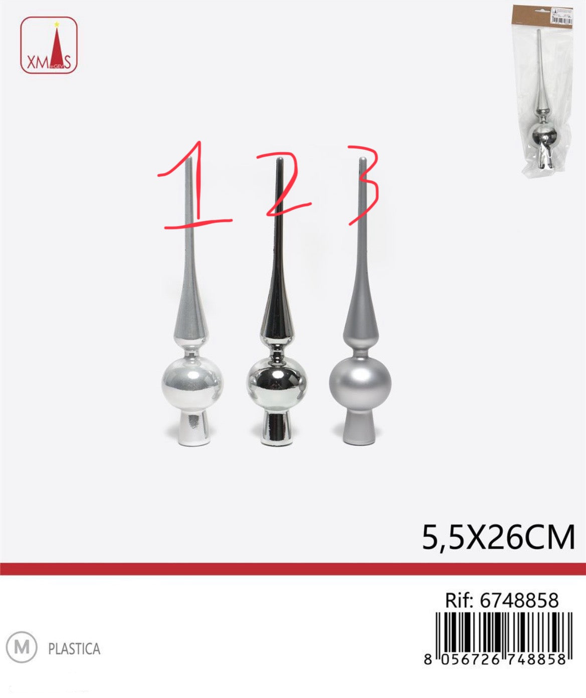 NATALIZIA  puntale 5,5x26cm