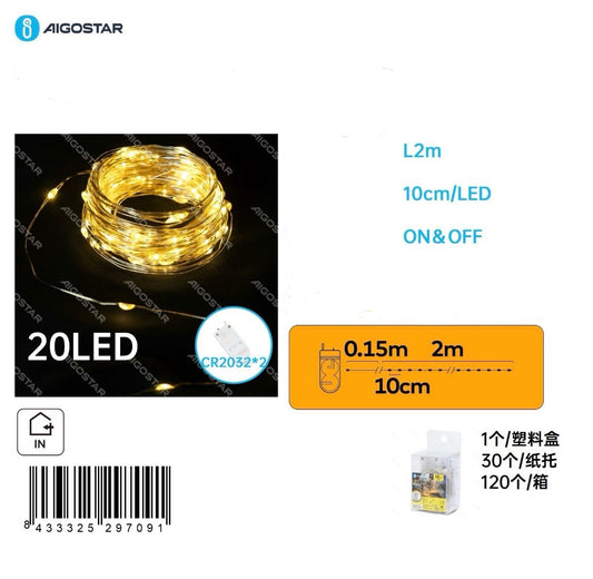 NATALIZIA 20LED 2metri luce caldo