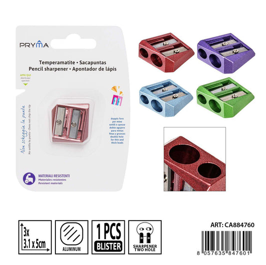 PRYMA temperino metallo 2fori 3x3.1x5cm