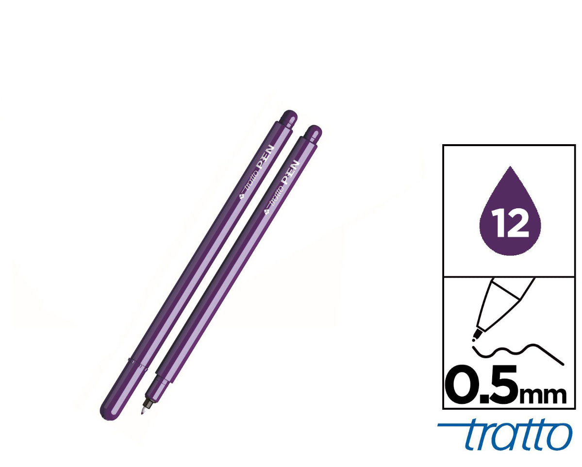 Tratto pen metal look viola 0,5mm 12