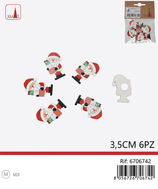 NATALIZIA decorazione babbo natale 3.5cm 6pz