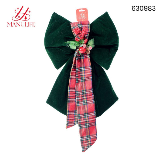 NATALIZIA fiocco velluto verde 30cm