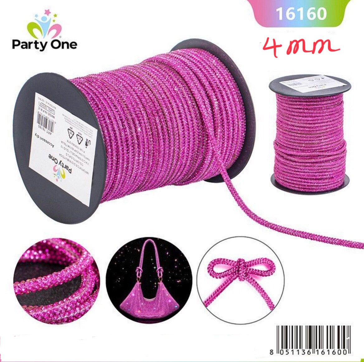 CORDINO  strass 4mmx50m