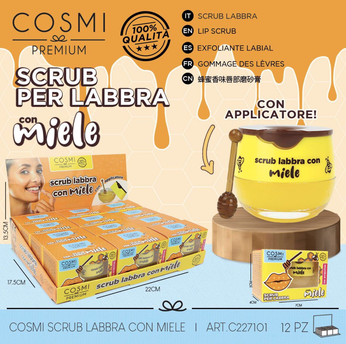 Cosmi scrub per labbra con miele