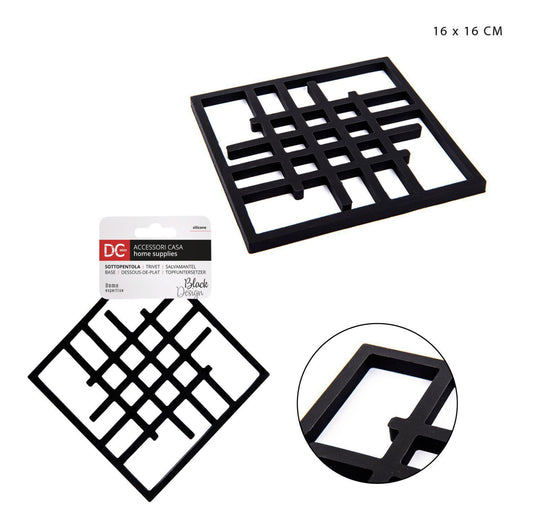 DC CASA L/BLACK sottopentola silicone 16x16cm