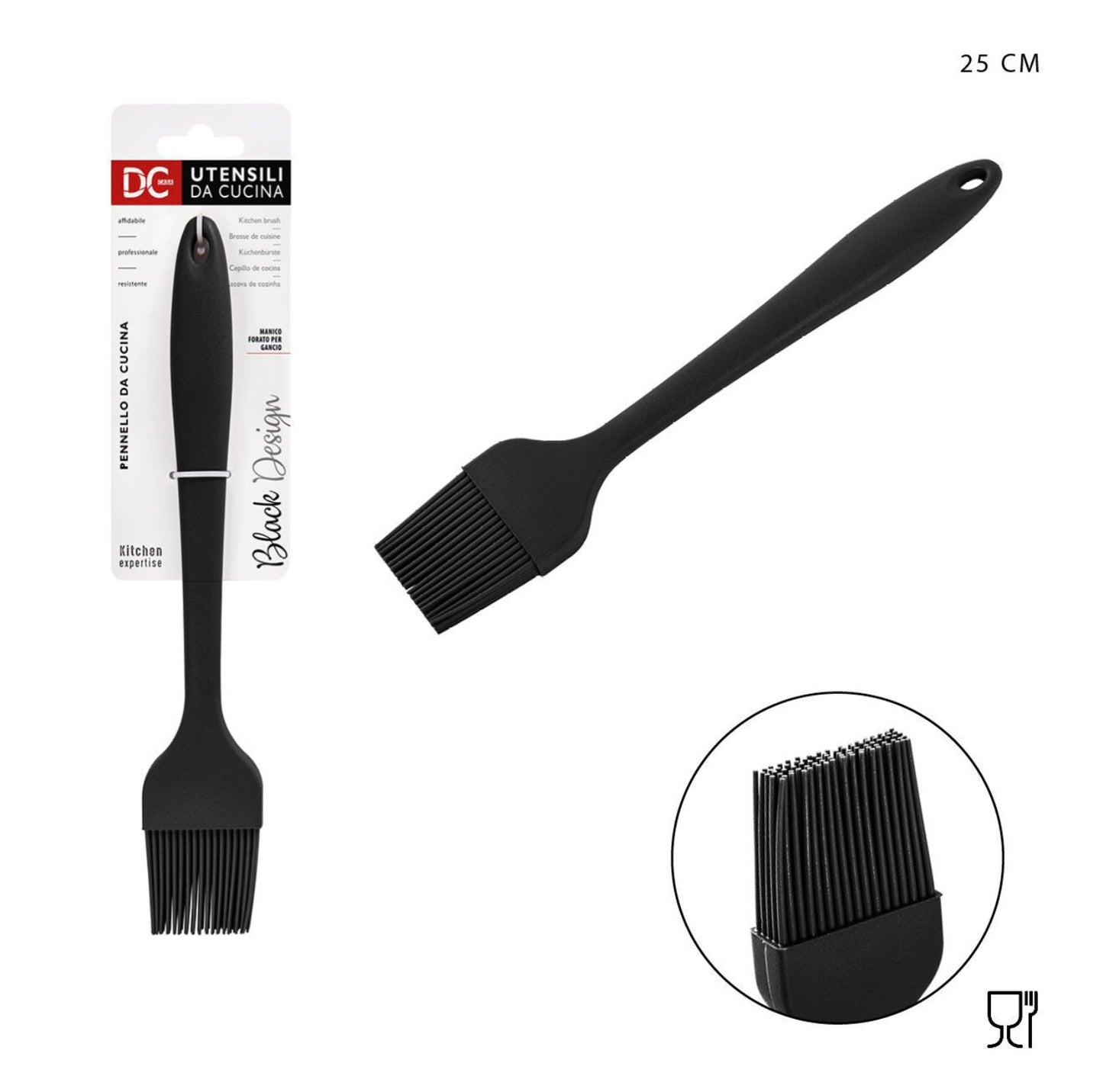 DIMORAE L/BLACK pennello silicone 25x4,5cm