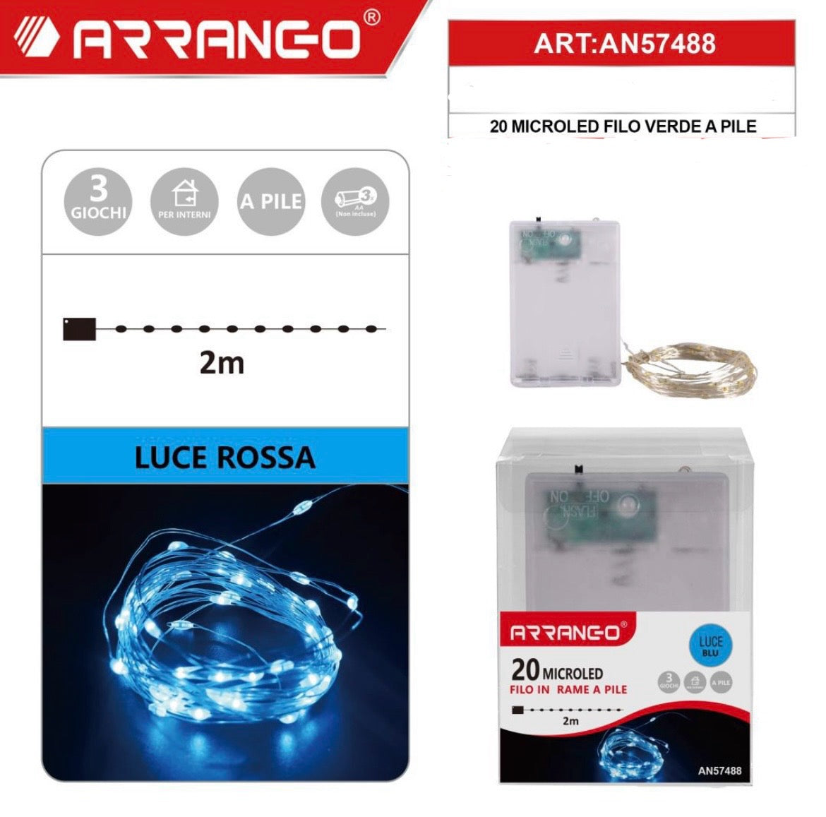 NATALIZIA 20 MICROLED  filo  in rame a pile