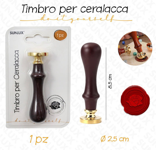 TIMBRO per ceralacca ROSA 2.5x8.5cm
