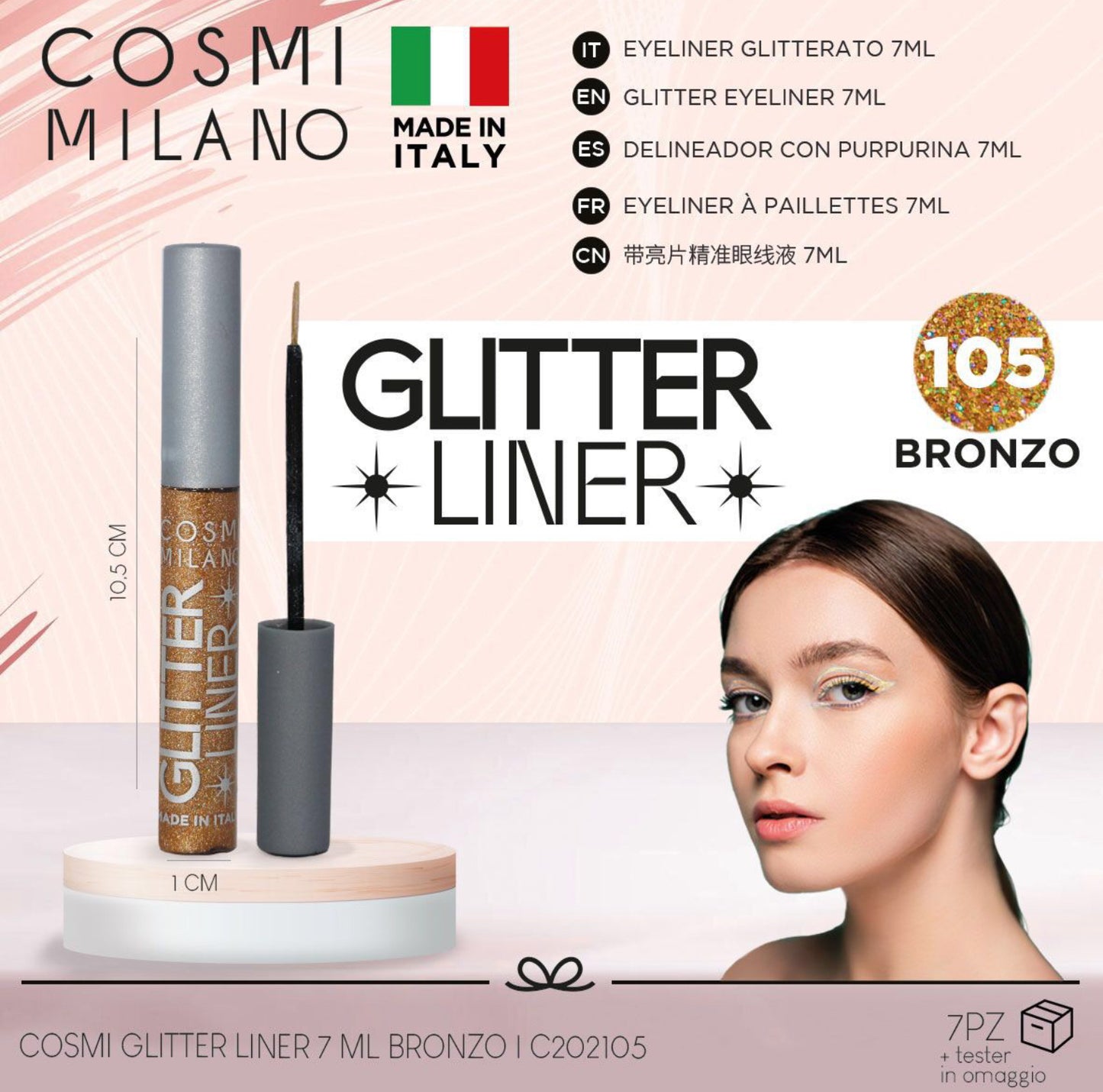 Cosmi eyeliner glitterato bronzo 7ml