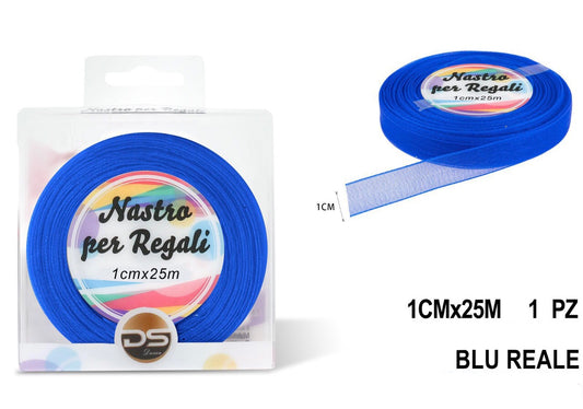 Nastro organza 1 cm BLU REALE