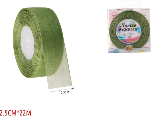 Nastro organza 2.5 cm VERDE PISTACCHIO