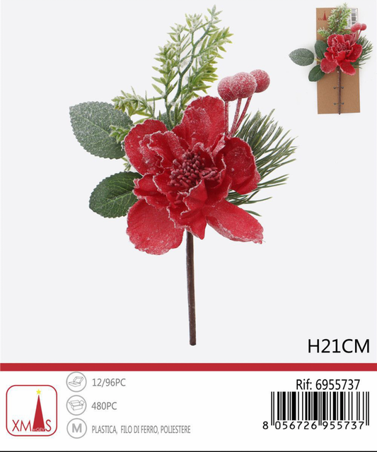 NATALIZIA Fiore natalizia  H21cm