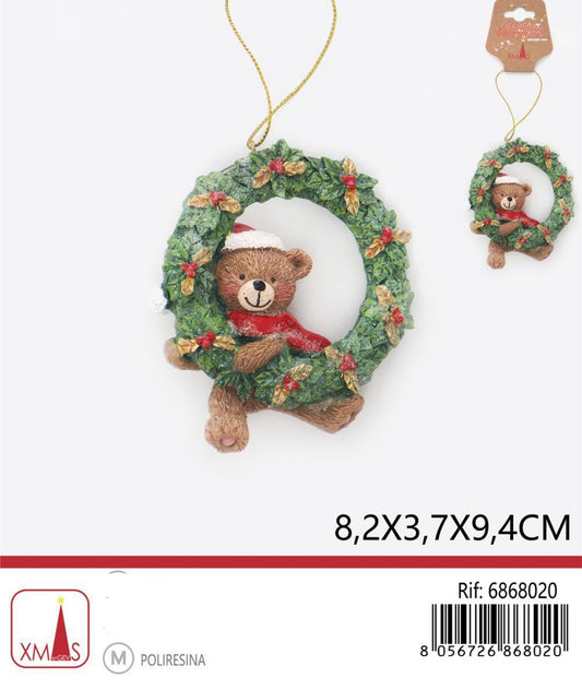 NATALIZIA pendente ghirlanda orsetto 8,7x3.4x9,5cm