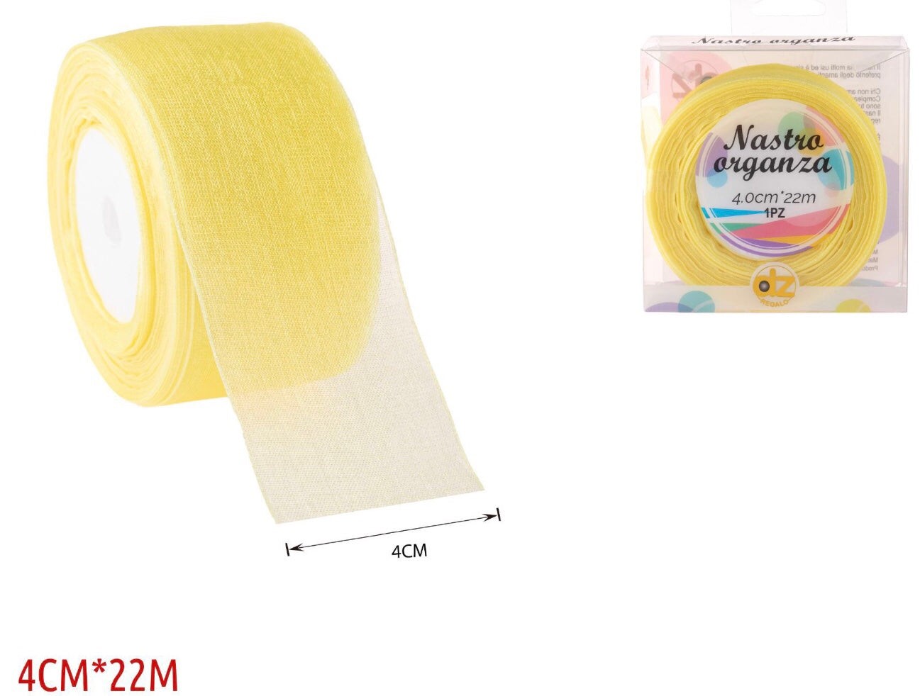 Nastro organza 4 cm GIALLO