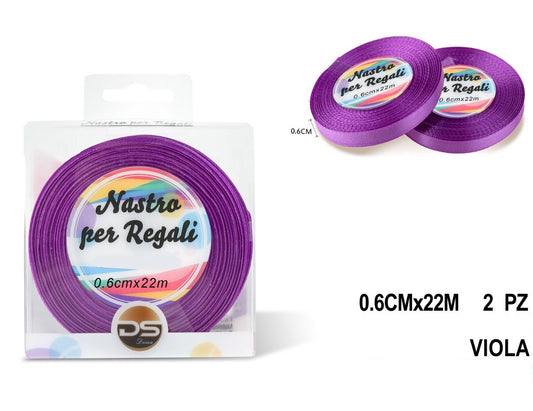 Nastro raso 0.6 cm VIOLA