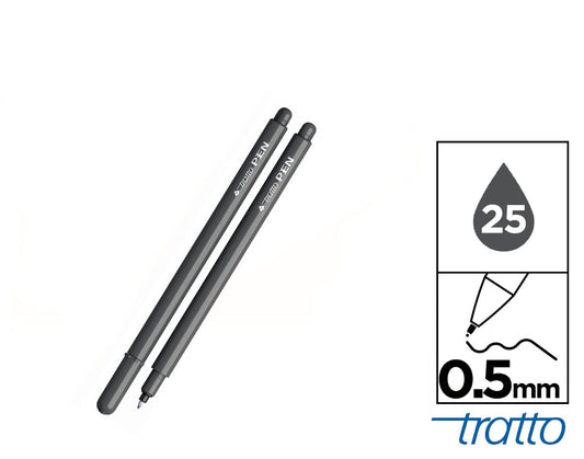 Tratto pen metal look grigio fumo di lonrda 0,5mm 25