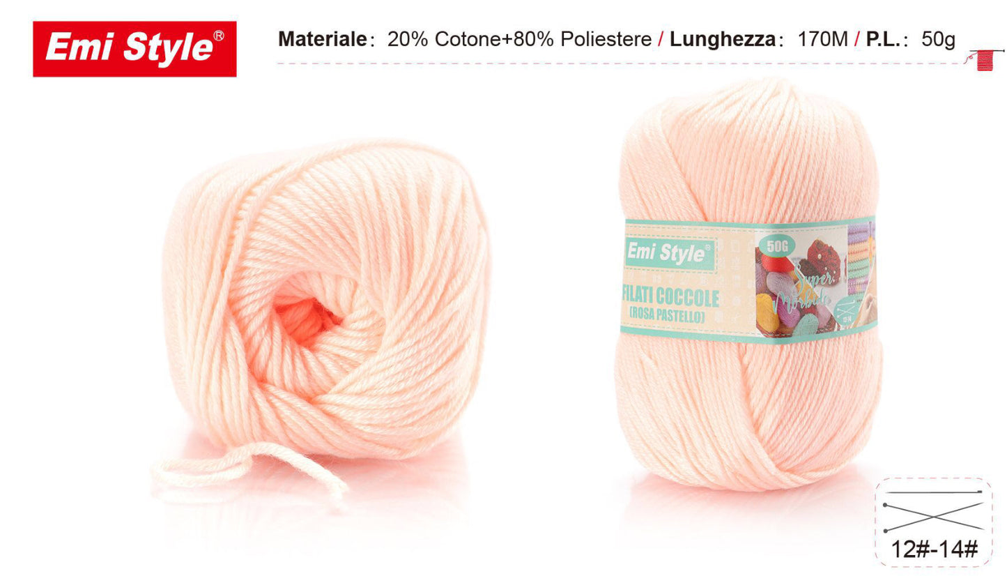 Filati coccole ROSA PASTELLO 50g