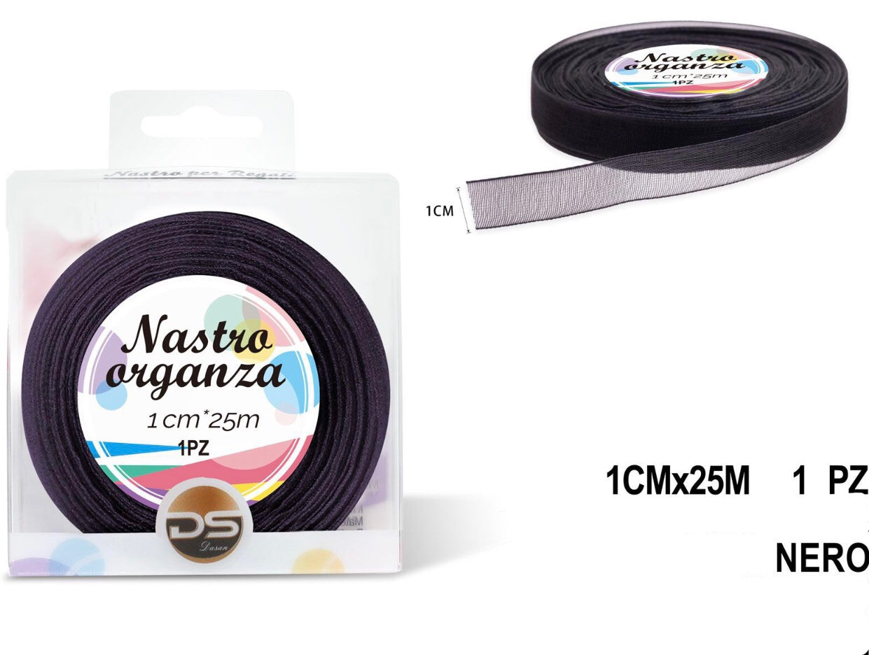 Nastro organza 1 cm NERO